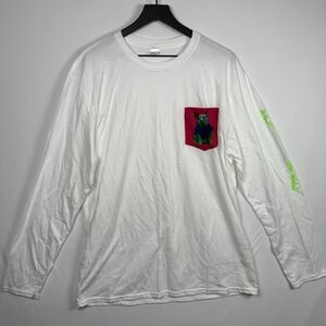 Keystone Light Long Sleeve Pocket T Shirt White Pink Dog KEYLIGHTFUL NWOT XL